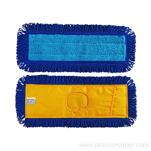 Microfiber dusting mop with fringe edge